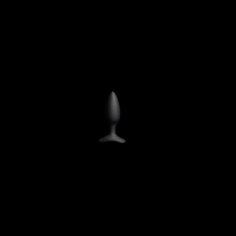 Lovense Hush 2, a black silicone vibrating butt plug with a tapered neck