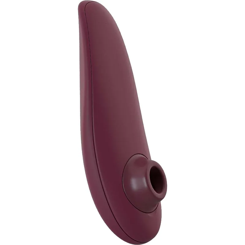 Womanizer Classic 2, a bordeaux clitoral stimulator with a curved handle